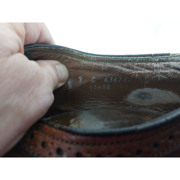 FLORSHEIM KENMOOR IMPERIAL 93602 Brown Leather  Lace Up Wingtip Brogue Vtg Sz 9C main image 5